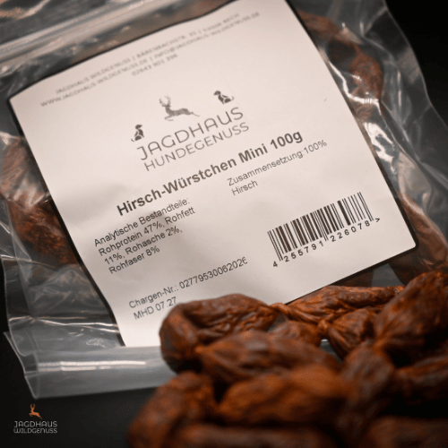 Hunde Hirsch-Würstchen Mini 100g