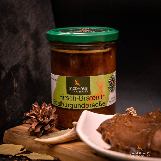 Hirschbraten in Spätburgundersoße