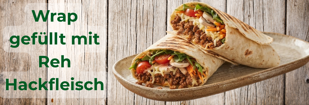 Wrap gefllt mit Reh Hackfleischmit Reh-Hackfleisch gefllt