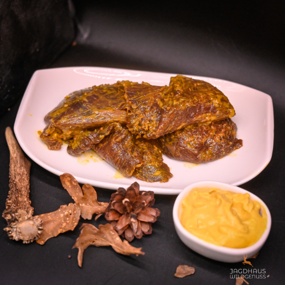 Hirschsteak, Dijonsenf mariniert