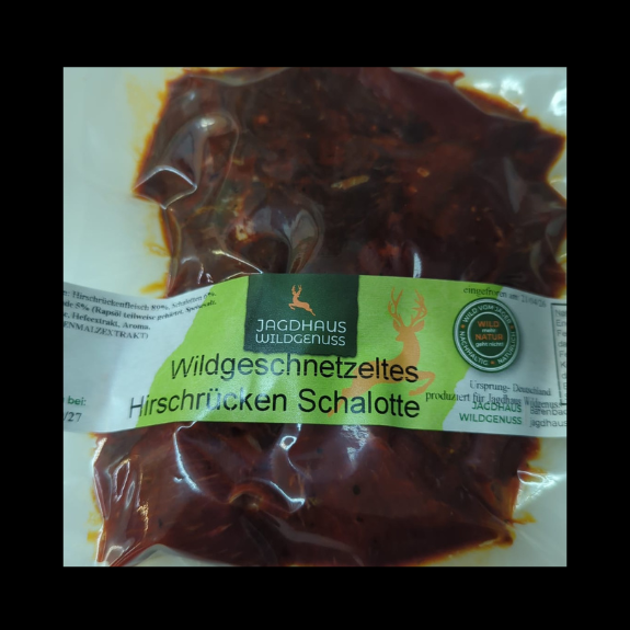 Hirschrücken Geschnetzeltes  - mariniert Schalotte