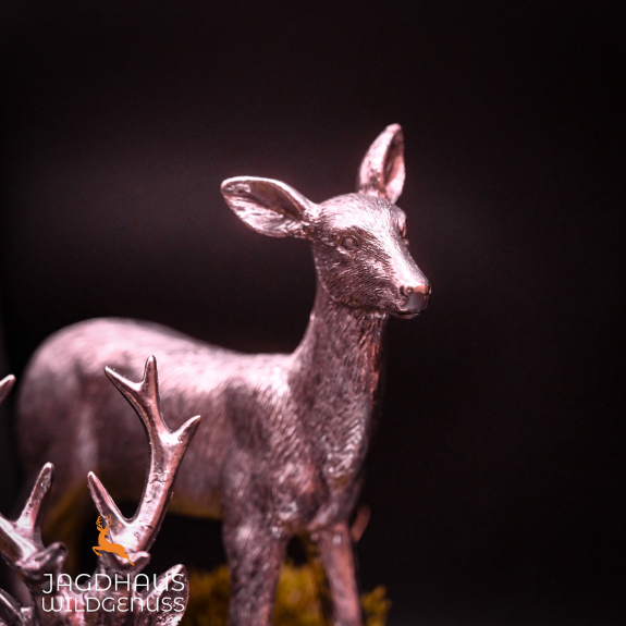 Deko Figur "Reh & Hirsch" 2er Set silber