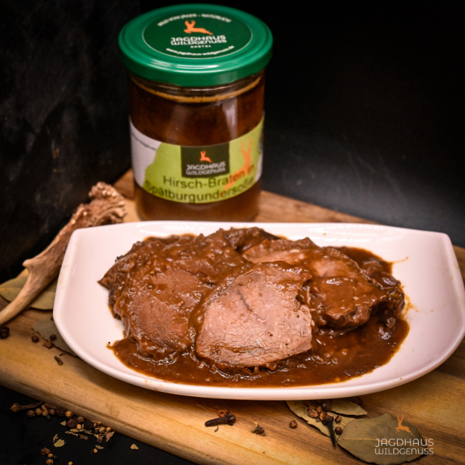 Hirschbraten in Spätburgundersoße